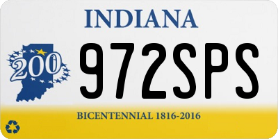 IN license plate 972SPS