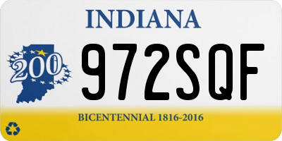 IN license plate 972SQF