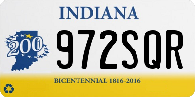 IN license plate 972SQR