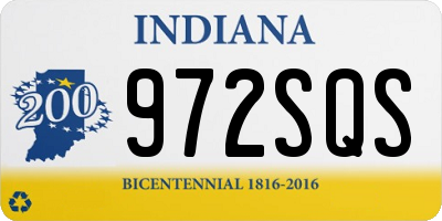 IN license plate 972SQS