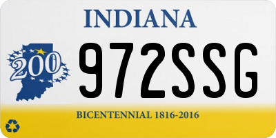 IN license plate 972SSG