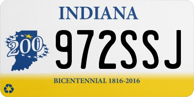 IN license plate 972SSJ