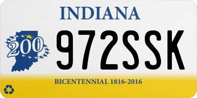 IN license plate 972SSK