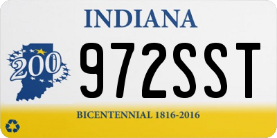 IN license plate 972SST