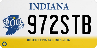 IN license plate 972STB