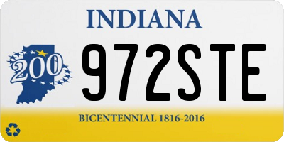IN license plate 972STE