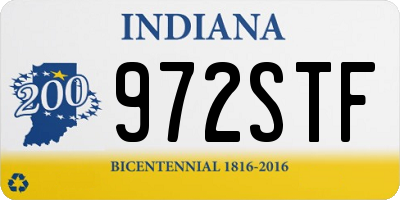 IN license plate 972STF