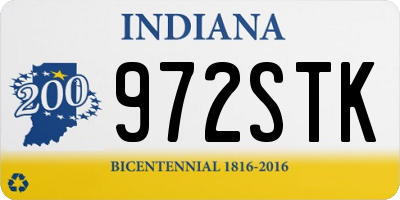 IN license plate 972STK