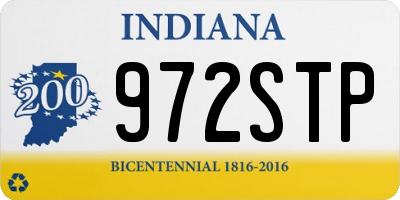 IN license plate 972STP