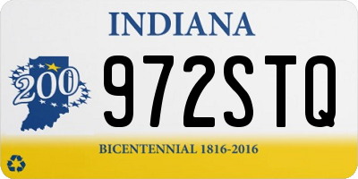 IN license plate 972STQ