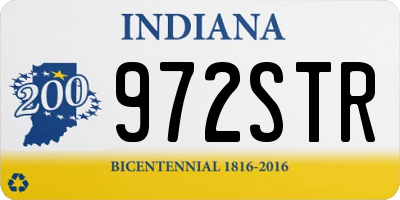 IN license plate 972STR