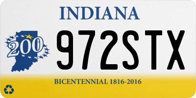 IN license plate 972STX