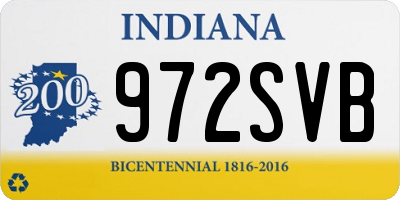 IN license plate 972SVB