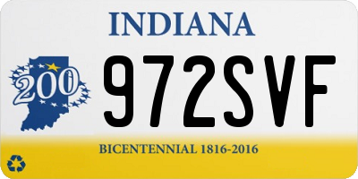 IN license plate 972SVF