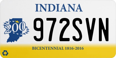 IN license plate 972SVN