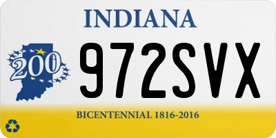 IN license plate 972SVX