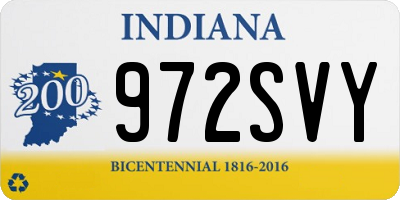 IN license plate 972SVY