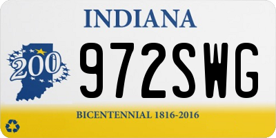 IN license plate 972SWG