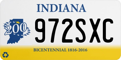 IN license plate 972SXC