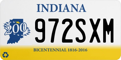 IN license plate 972SXM