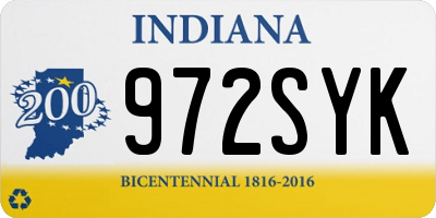 IN license plate 972SYK
