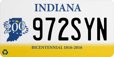 IN license plate 972SYN
