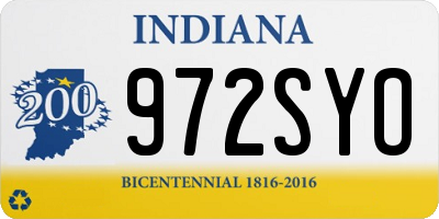 IN license plate 972SYO