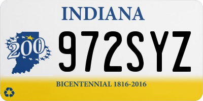 IN license plate 972SYZ