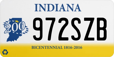 IN license plate 972SZB