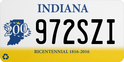 IN license plate 972SZI