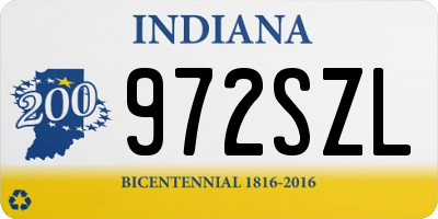 IN license plate 972SZL