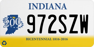 IN license plate 972SZW
