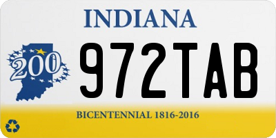 IN license plate 972TAB