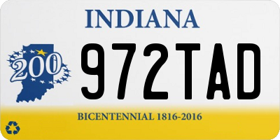 IN license plate 972TAD