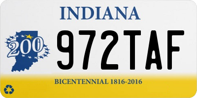 IN license plate 972TAF