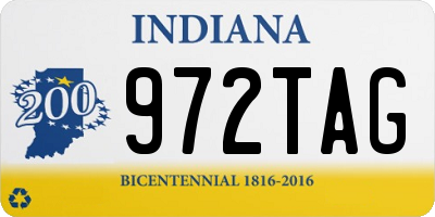 IN license plate 972TAG