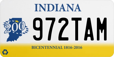 IN license plate 972TAM