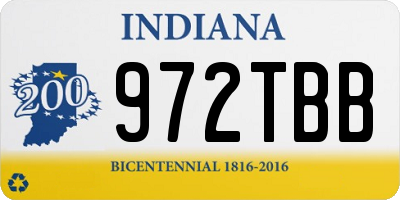 IN license plate 972TBB