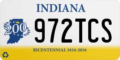 IN license plate 972TCS