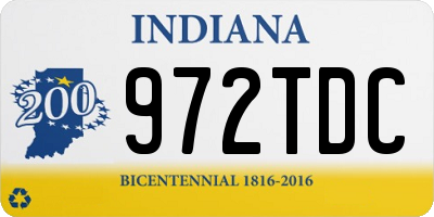 IN license plate 972TDC