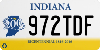 IN license plate 972TDF