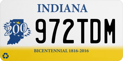 IN license plate 972TDM