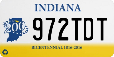 IN license plate 972TDT