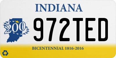 IN license plate 972TED