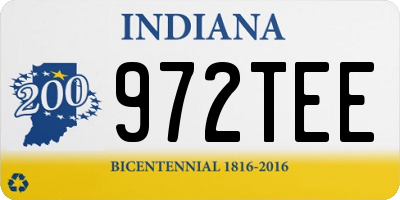 IN license plate 972TEE