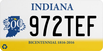 IN license plate 972TEF