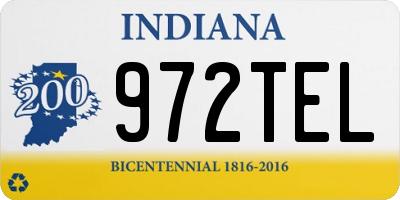 IN license plate 972TEL