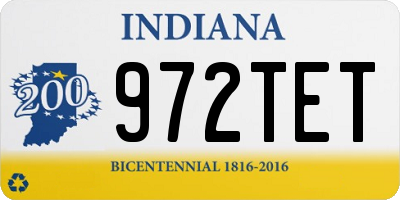 IN license plate 972TET