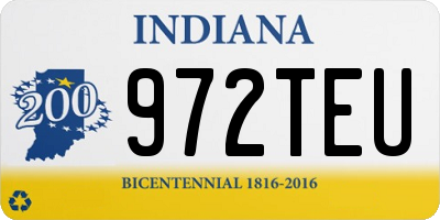 IN license plate 972TEU