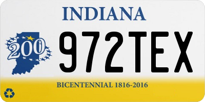 IN license plate 972TEX